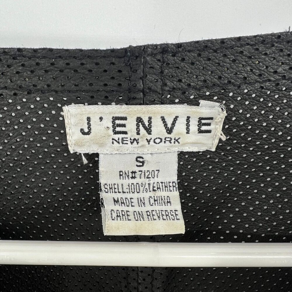 Leather Perforated Open-Front Jacket Lightweight - image 2